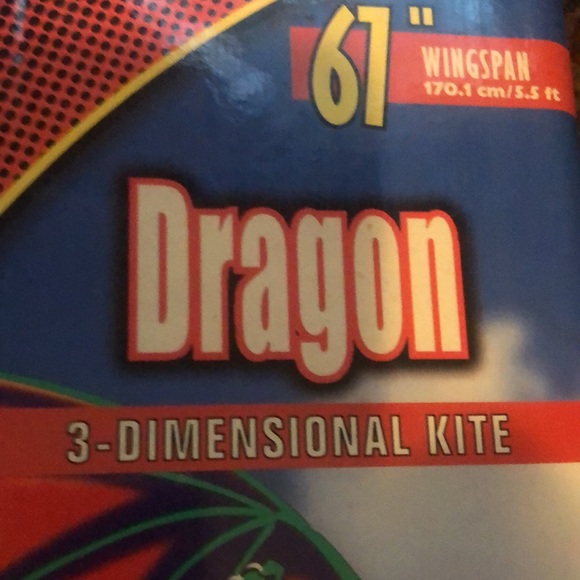 Dragon kite 3 dimensional ready to fly 67” over 5 foot wingspan - Picture 6 of 9